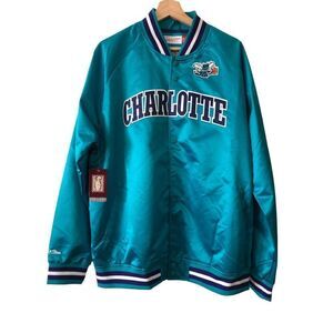 Mitchell and Ness Charlotte Hornets Satin Varsity Jacket Men’s Size Large